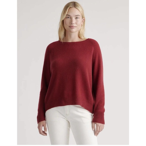 Quince Sweaters - Quince Women’s Crimson Mongolian Cashmere Boat Neck Sweater sz Medium NWT